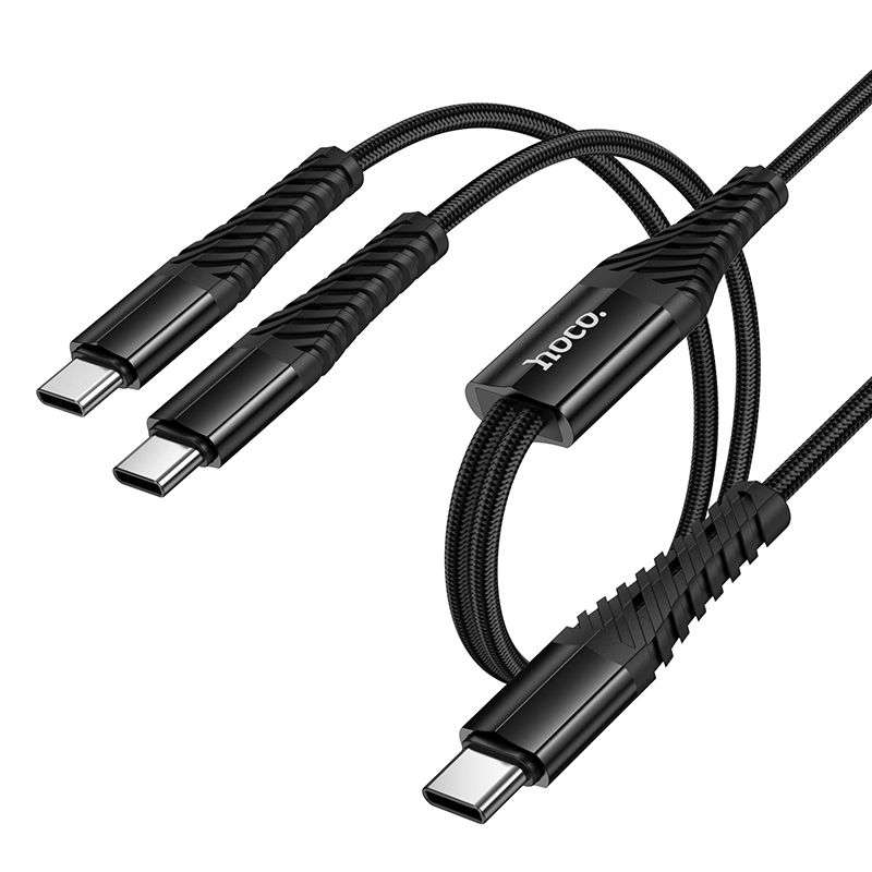 SPOTT-GR Hoco X123 - Καλώδιο Type-C σε Διπλό Type-C 1m σε Μαύρο Χρώμα