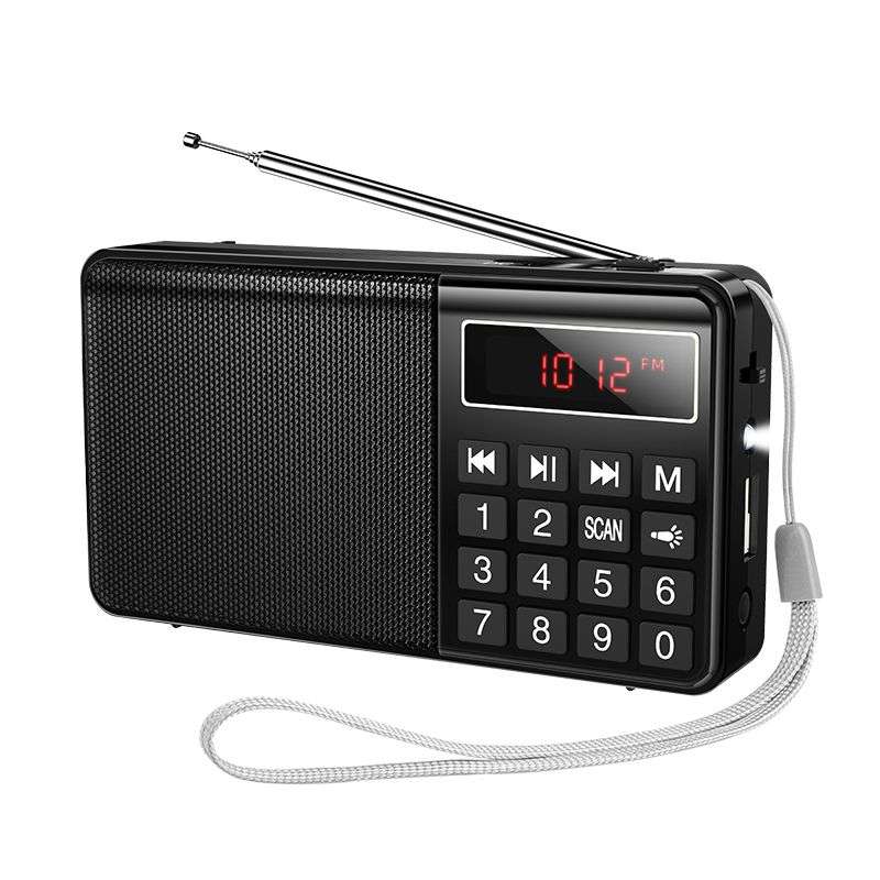 SPOTT-GR Hoco HI50 - Φορητό Ραδιόφωνο FM με Bluetooth και Οθόνη LED 1200mAh και Αυτονομία έως 4 Ώρες - Μαύρο