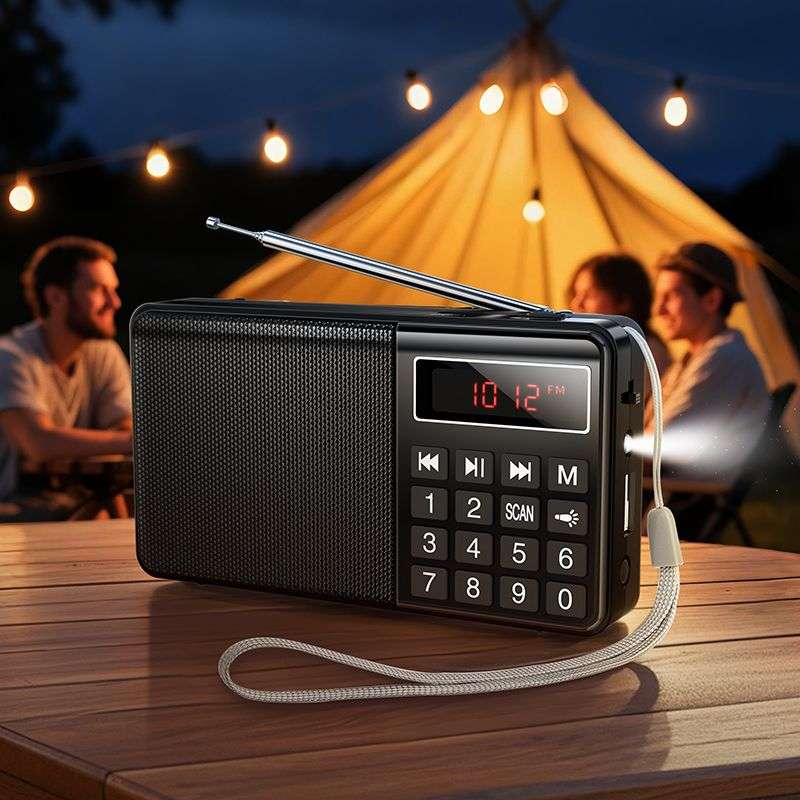SPOTT-GR Hoco HI50 - Φορητό Ραδιόφωνο FM με Bluetooth και Οθόνη LED 1200mAh και Αυτονομία έως 4 Ώρες - Μαύρο