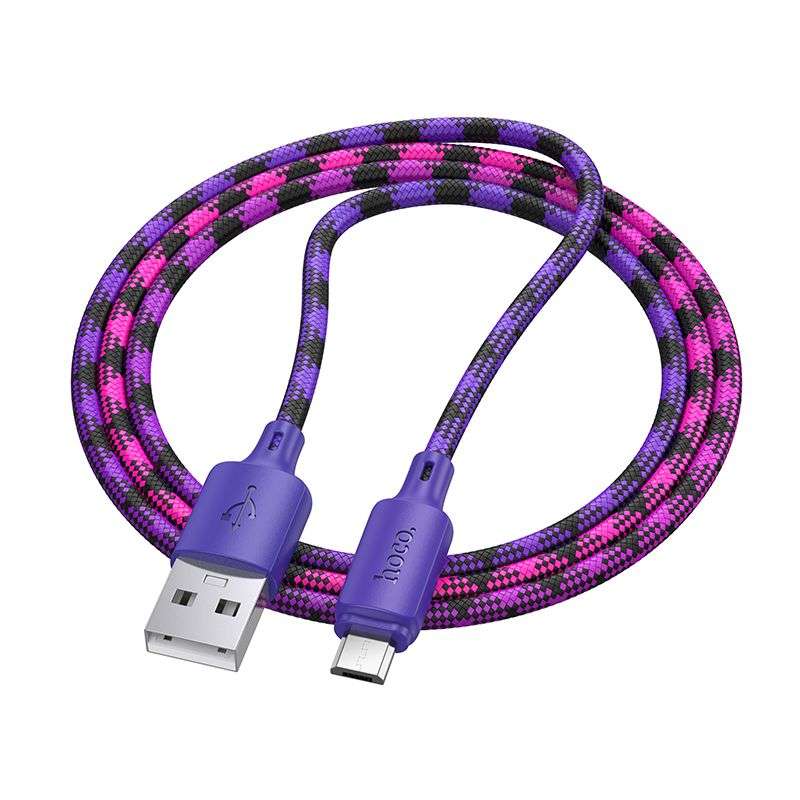 SPOTT-GR Hoco X116 - Καλώδιο USB-A σε Micro USB 2.4A 1m - Μωβ