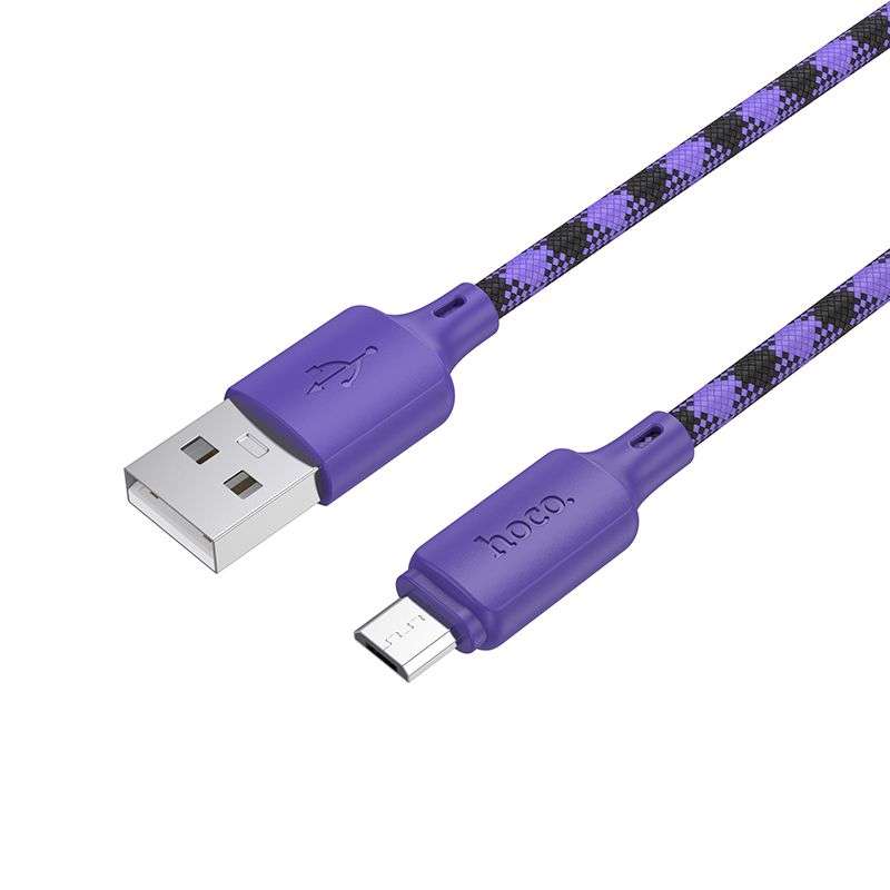 SPOTT-GR Hoco X116 - Καλώδιο USB-A σε Micro USB 2.4A 1m - Μωβ