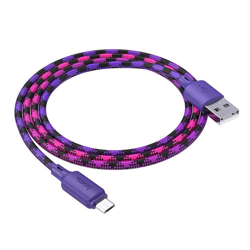 SPOTT-GR Hoco X116 - Καλώδιο USB-A σε Micro USB 2.4A 1m - Μωβ