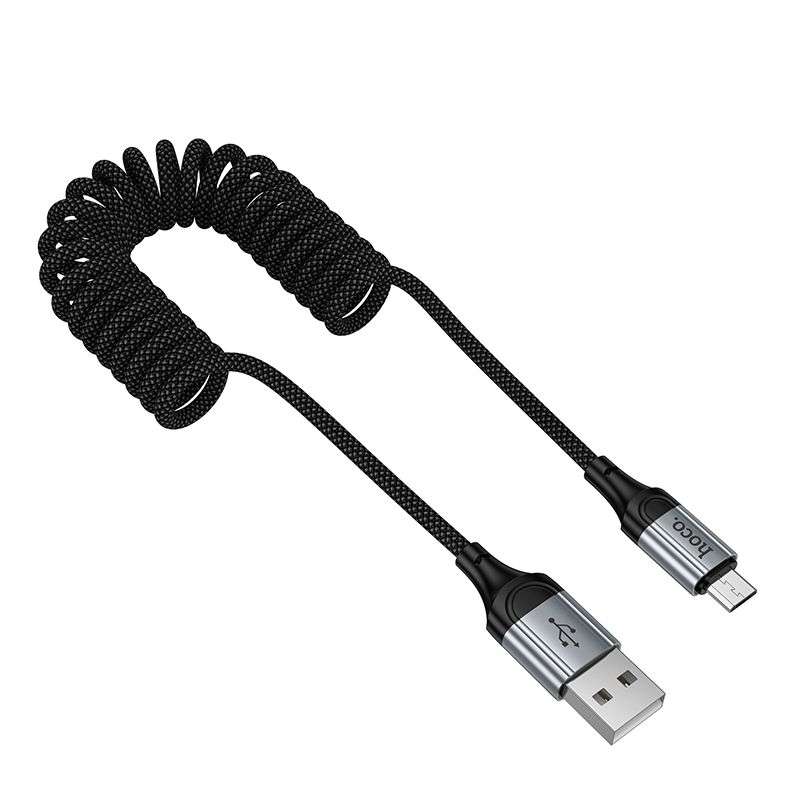 SPOTT-GR Hoco X121 - Καλώδιο USB-A σε Micro USB 2.4A 1.5m - Μαύρο