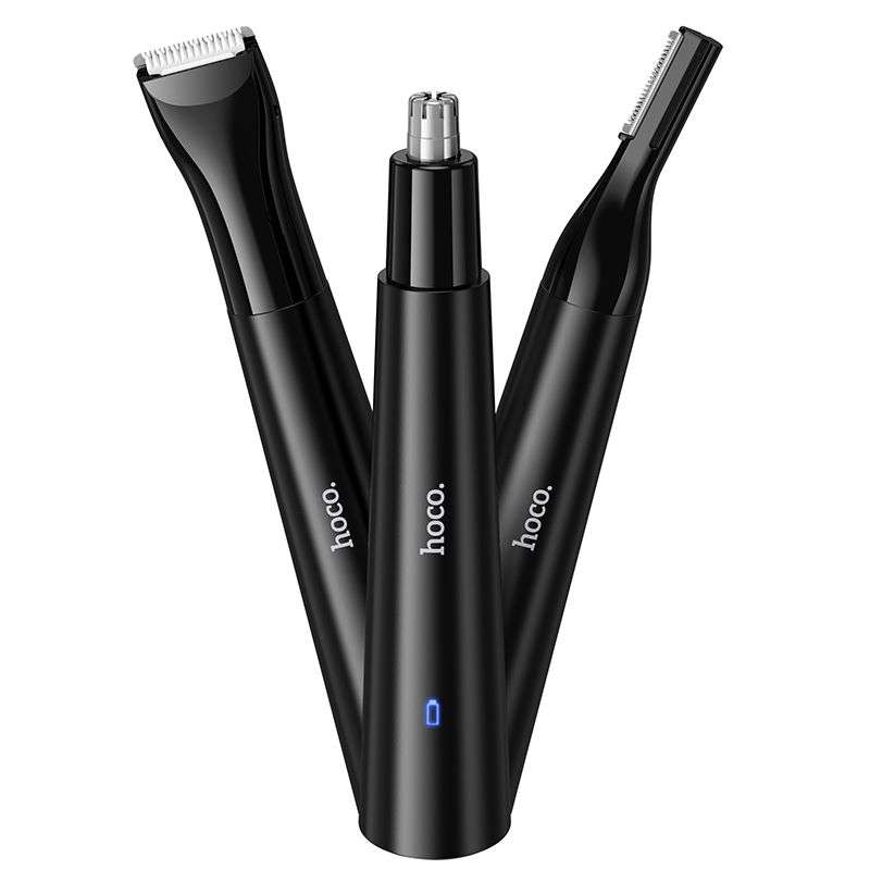 SPOTT-GR Hoco HP37 - Μηχανή Trimmer Μύτης και Αυτιών 3 σε 1 σε Μαύρο Χρώμα