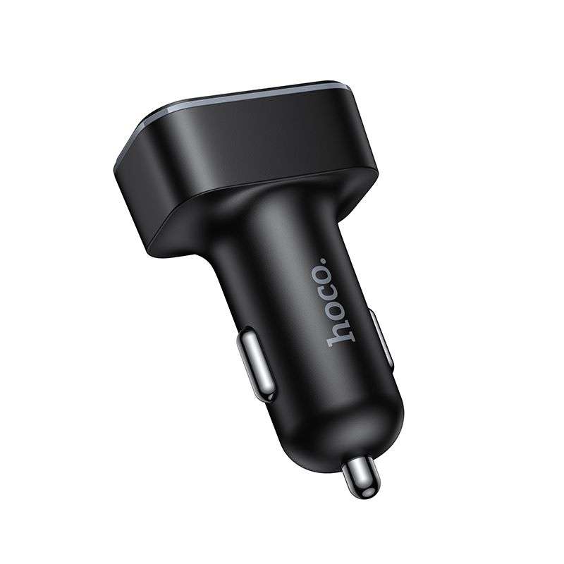 SPOTT-GR Hoco Z63A - Φορτιστής Αυτοκινήτου με Υποδοχές 2 x USB-A και 1 x Type-C (PD QC 3.0 42W) και Οθόνη Ενδείξεων σε Μαύρο Χρώμα