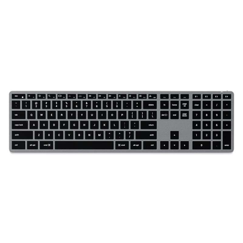 SPOTT-GR Satechi Slim X3 - Ασύρματο Bluetooth Πληκτρολόγιο QWERTY σε Γκρι Χρώμα (ST-BTSX3M)