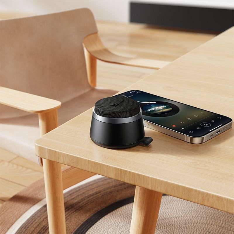 SPOTT-GR Hoco HC43 - Mini Ηχείο Bluetooth 3W με Εσωτερικό Μαγνήτη Στήριξης σε Μαύρο Χρώμα