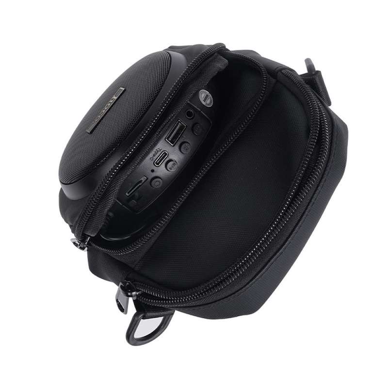SPOTT-GR Hoco HC41 - Τσαντάκι Ώμου Χωρητικότητας 1.5L με Ενσωματωμένο Ηχείο Bluetooth 8W σε Μαύρο Χρώμα