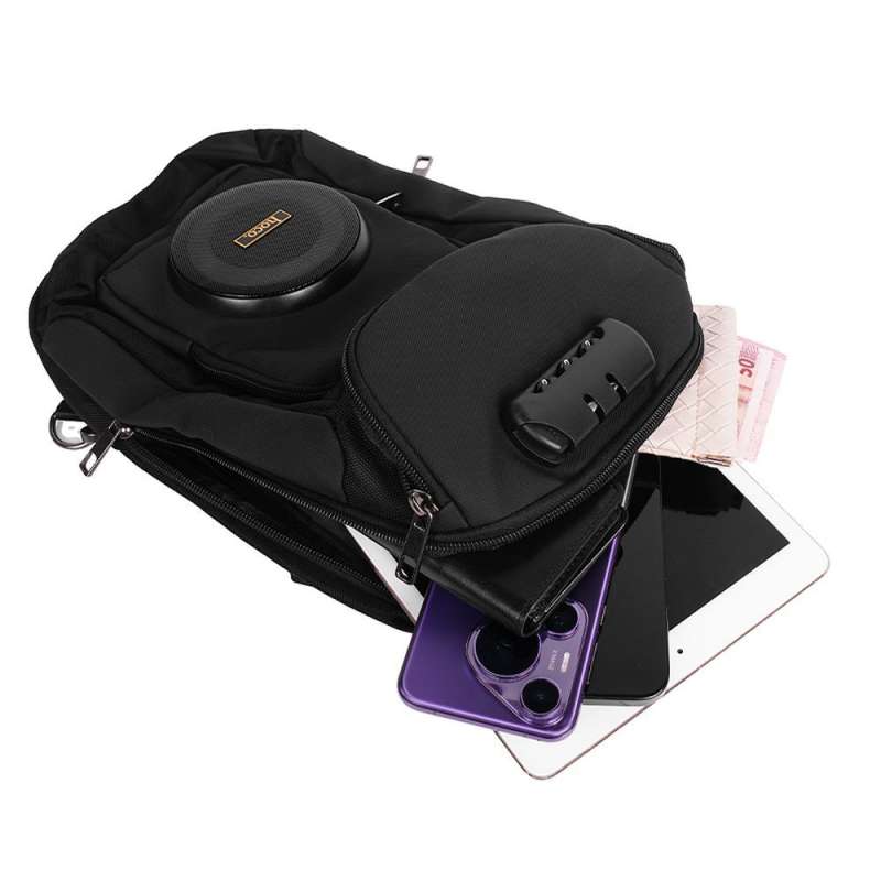 SPOTT-GR Hoco HC42 - Backpack Χωρητικότητας 6L με Ηχείο Bluetooth 8W σε Μαύρο Χρώμα
