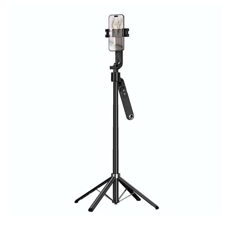 SPOTT-GR Hoco K32 - Selfie Stick 360 Μοιρών με Face Tracking, Τρίποδο και Χειριστήριο Bluetooth Μαύρο