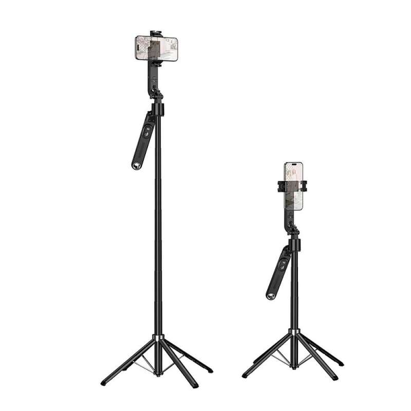 SPOTT-GR Hoco K32 - Selfie Stick 360 Μοιρών με Face Tracking, Τρίποδο και Χειριστήριο Bluetooth Μαύρο