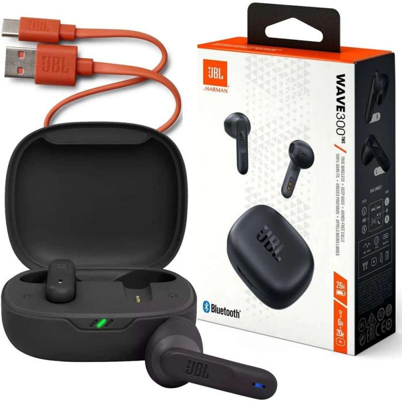 SPOTT-GR JBL Wave 300 - Ασύρματα In-Ear Ακουστικά Bluetooth σε Μαύρο Χρώμα