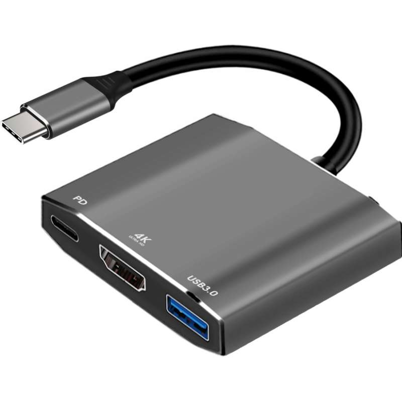SPOTT-GR Art OEM-C17 - Docking Station με HDMI 4K, Type-C και USB-A σε Ασημί Χρώμα