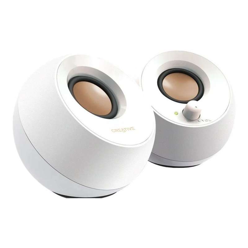 SPOTT-GR Creative Pebble - Ηχεία Υπολογιστή 2.0 με Ισχύ 4.4W σε Άσπρο Χρώμα