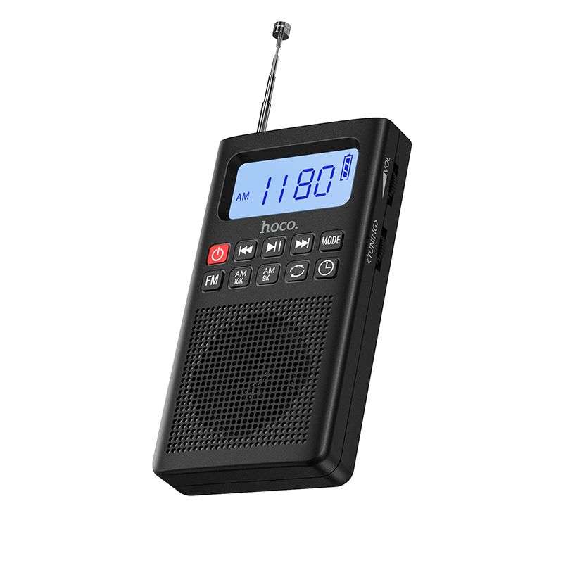 SPOTT-GR Hoco HI51 - Φορητό Ραδιοφωνάκι FM σε Μαύρο Χρώμα