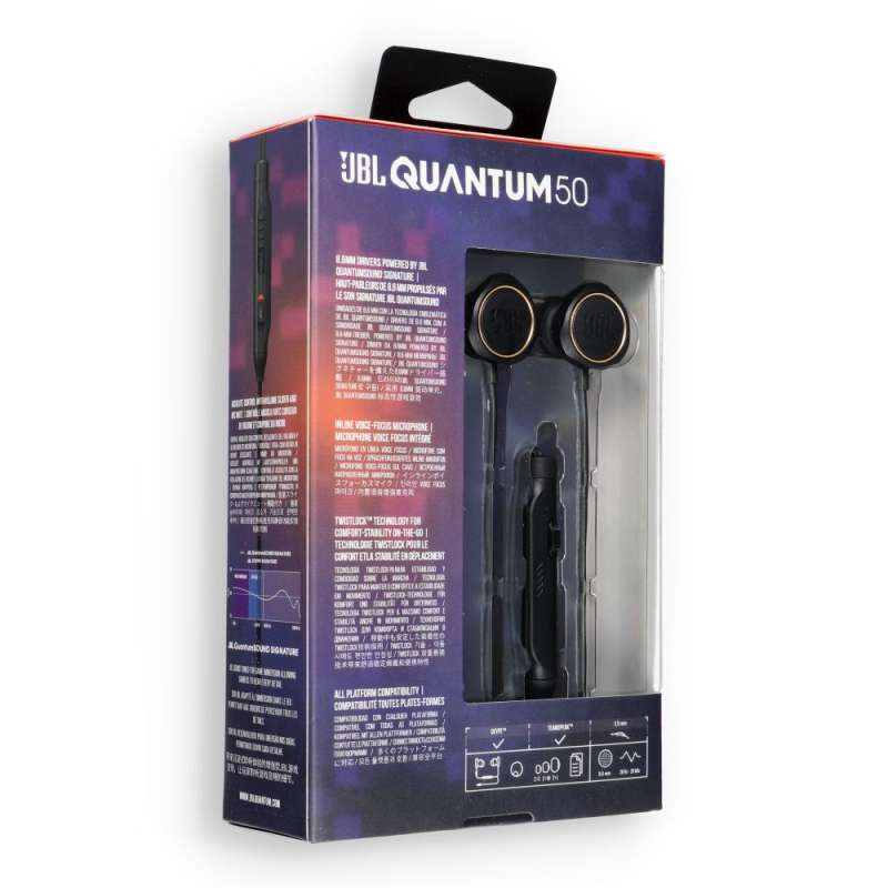 SPOTT-GR JBL Quantum 50 - Ενσύρματα In-Ear Ακουστικά Jack 3.5mm σε Μαύρο Χρώμα