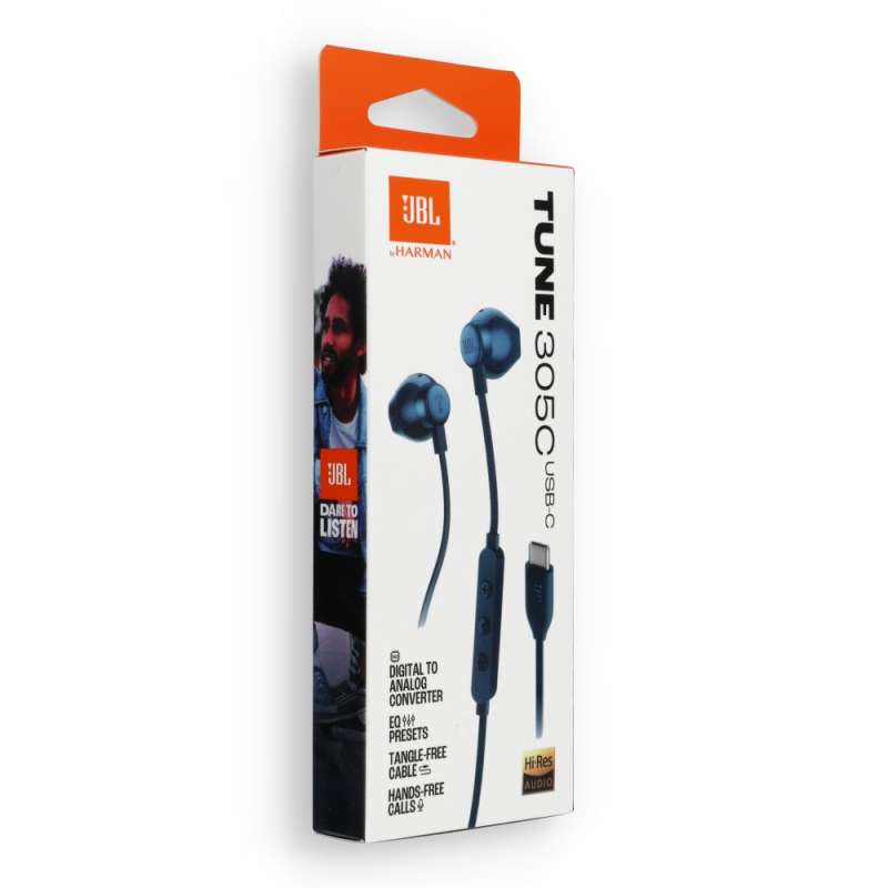SPOTT-GR JBL 305C - Ενσύρματα In-Ear Ακουστικά Type-C σε Μπλε Χρώμα