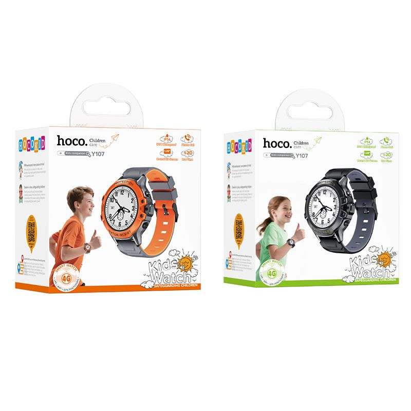 SPOTT-GR Hoco Y107 - Smartwatch με Υποδοχή SIM, Δυνατότητα Κλήσεων και GPS σε Πορτοκαλί Χρώμα