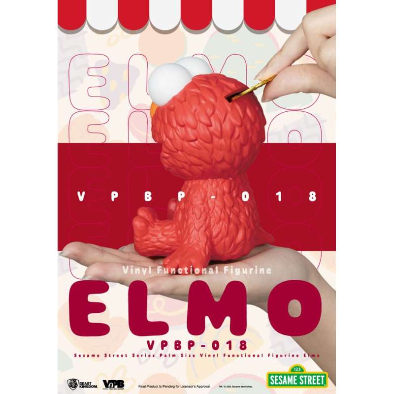 SPOTT-GR Sesame Street - Κουμπαράς Βινυλίου Elmo με Ύψος 12cm σε Κόκκινο Χρώμα