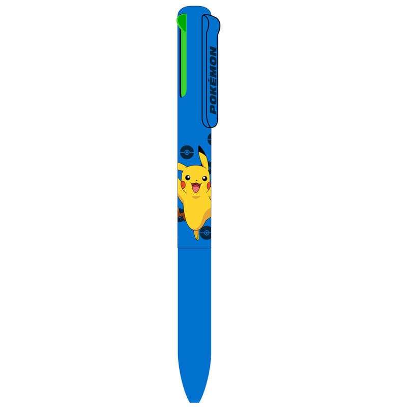 SPOTT-GR Στυλό Pokémon με τον Pikachu 4 Χρωμάτων (Μπλε, Μαύρο, Κόκκινο, Πράσινο) σε Μπλε Χρώμα