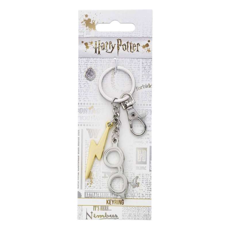 SPOTT-GR Harry Potter - Μπρελόκ Lightening Bolt & Glasses (Silver Plated)
