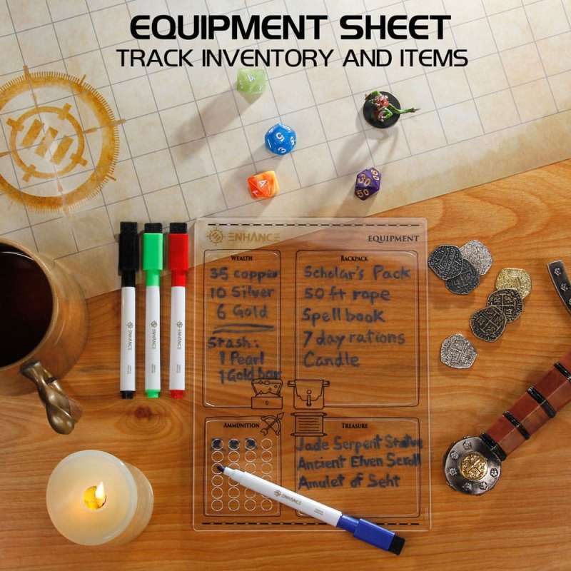 SPOTT-GR Enhance RPG Series Acrylic Character Sheet Set - Ακρυλικές Καρτέλες Χαρακτήρα D&D 5e (Αγγλική Έκδοση)