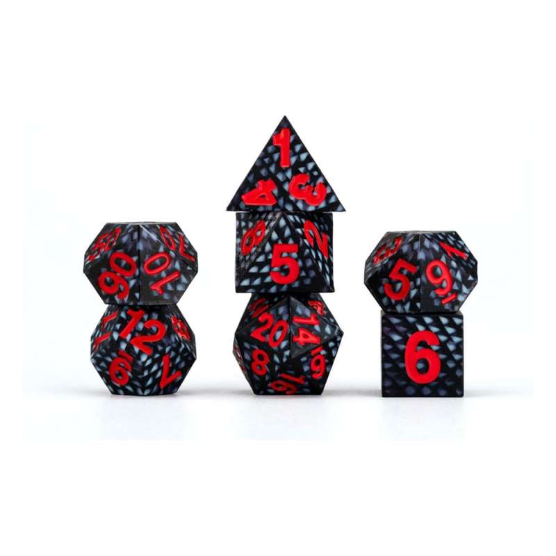 SPOTT-GR Dragon Storm Sharp Edge Silicone - Σετ Ζαριών Black Dragon Scales (Σετ 7 Τεμάχια)