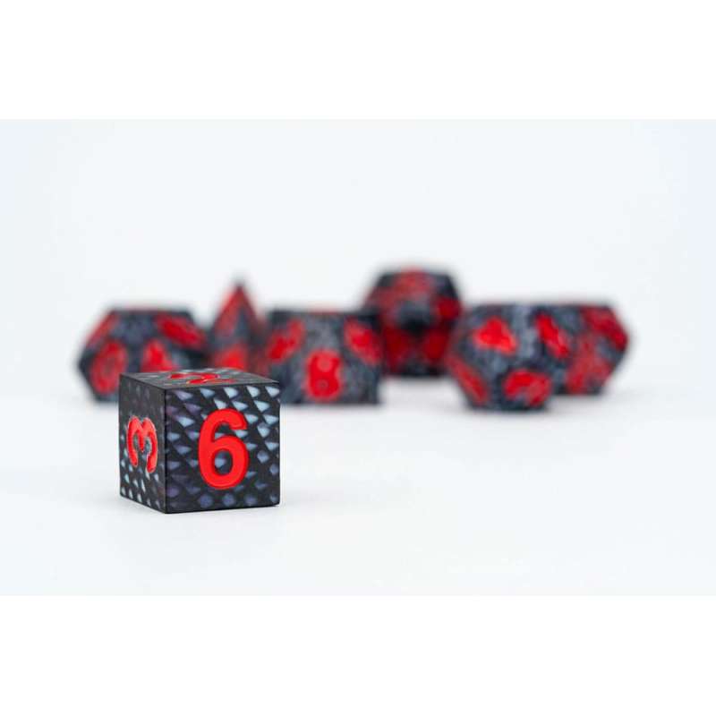 SPOTT-GR Dragon Storm Sharp Edge Silicone - Σετ Ζαριών Black Dragon Scales (Σετ 7 Τεμάχια)