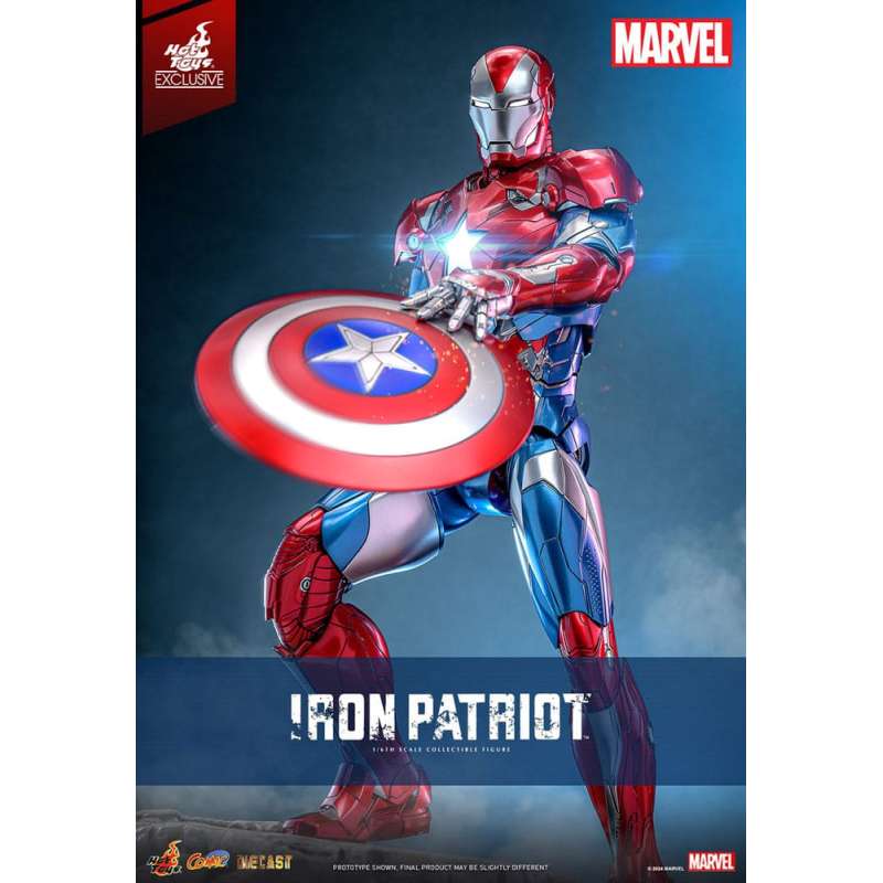 SPOTT-GR Marvel Comic Diecast Masterpiece Action Figure 1/6 Iron Patriot Hot Toys Exclusive 32 cm