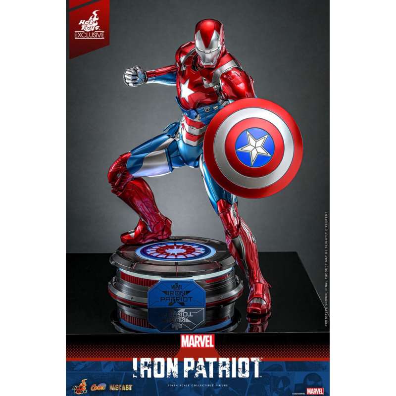 SPOTT-GR Marvel Comic Diecast Masterpiece Action Figure 1/6 Iron Patriot Hot Toys Exclusive 32 cm