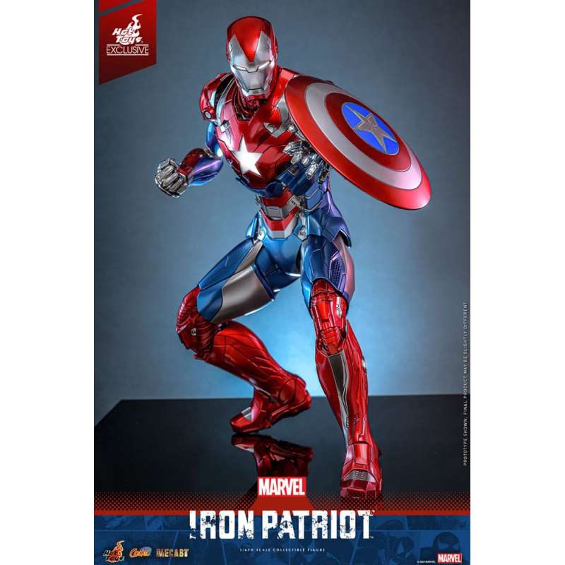 SPOTT-GR Marvel Comic Diecast Masterpiece Action Figure 1/6 Iron Patriot Hot Toys Exclusive 32 cm