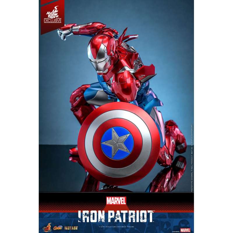 SPOTT-GR Marvel Comic Diecast Masterpiece Action Figure 1/6 Iron Patriot Hot Toys Exclusive 32 cm