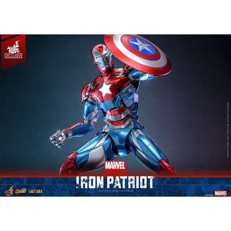 SPOTT-GR Marvel Comic Diecast Masterpiece Action Figure 1/6 Iron Patriot Hot Toys Exclusive 32 cm