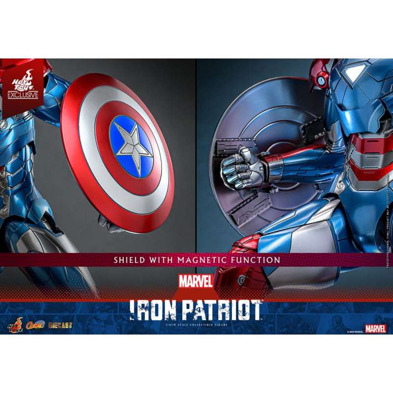 SPOTT-GR Marvel Comic Diecast Masterpiece Action Figure 1/6 Iron Patriot Hot Toys Exclusive 32 cm