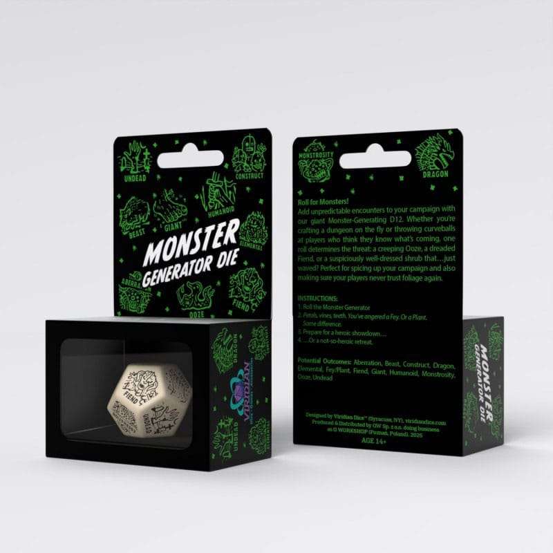 SPOTT-GR Viridian Jumbo - Ζάρι Monster Generator Die D12 σε Μπεζ Χρώμα