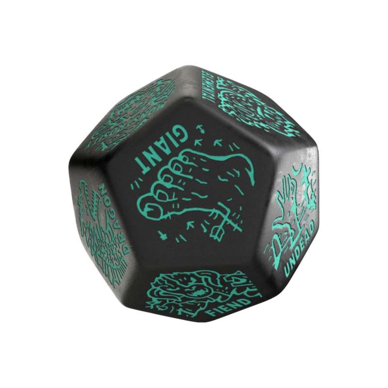 SPOTT-GR Viridian Jumbo - Ζάρι Monster Generator Die D12 σε Μαύρο Χρώμα