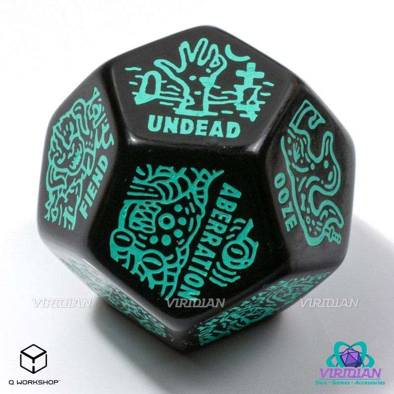 SPOTT-GR Viridian Jumbo - Ζάρι Monster Generator Die D12 σε Μαύρο Χρώμα