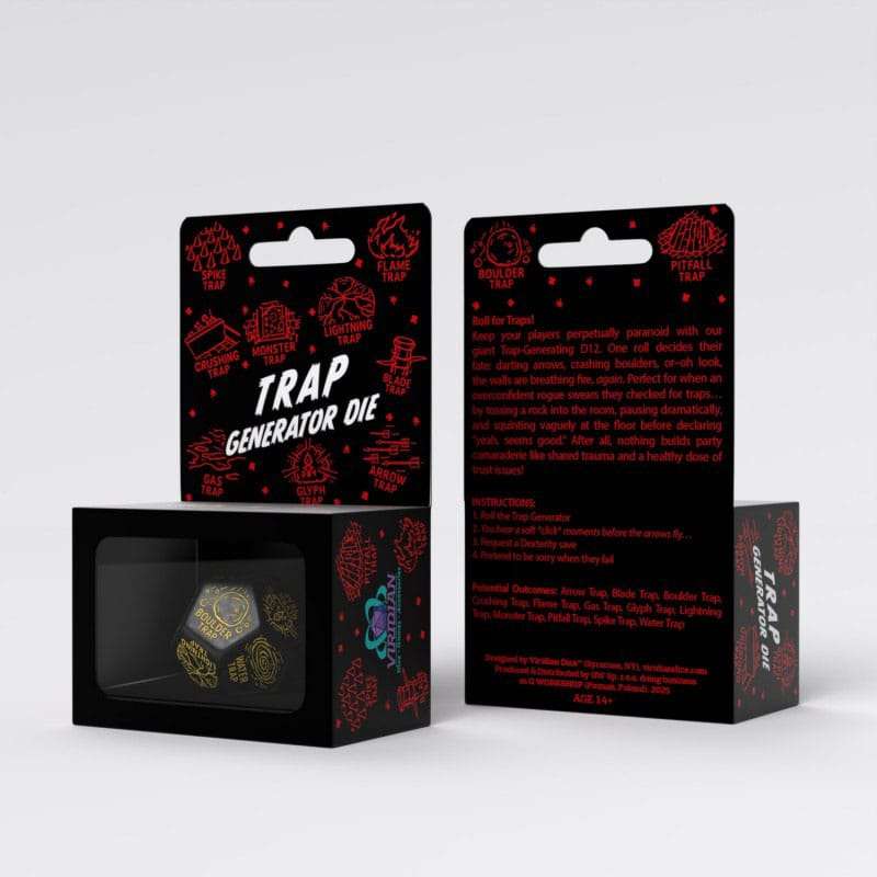 SPOTT-GR Viridian Jumbo - Ζάρι Trap Generator Die D12 σε Μαύρο Χρώμα