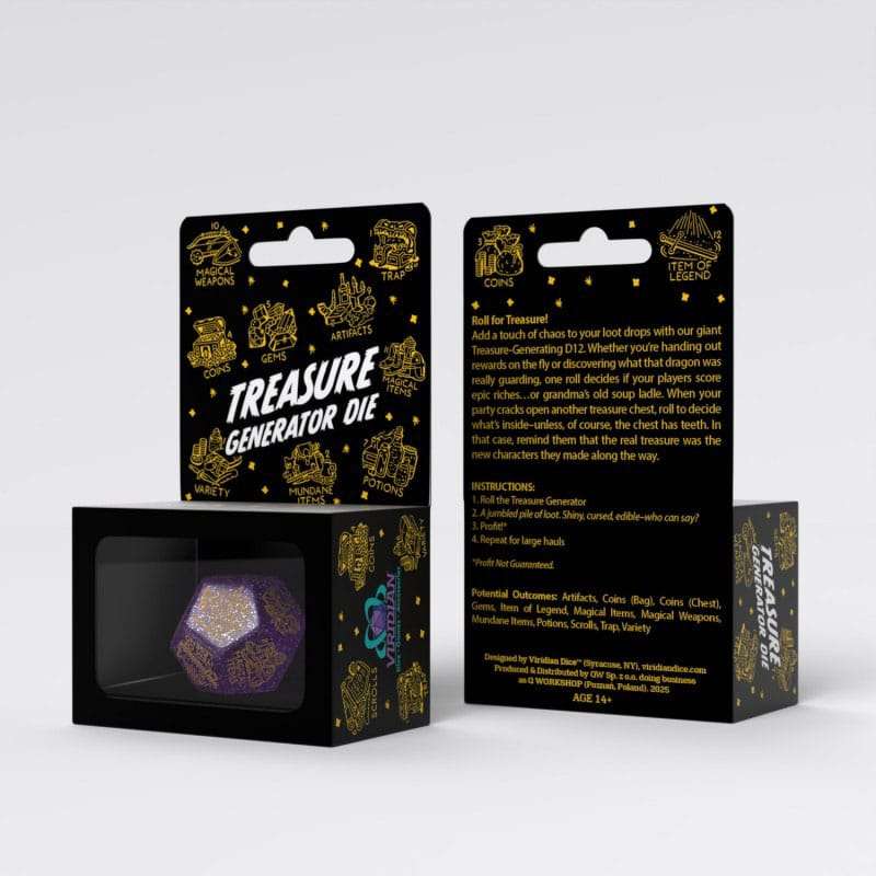 SPOTT-GR Viridian Jumbo - Ζάρι Treasure Generator Die D12 Shimmering σε Μωβ Χρώμα