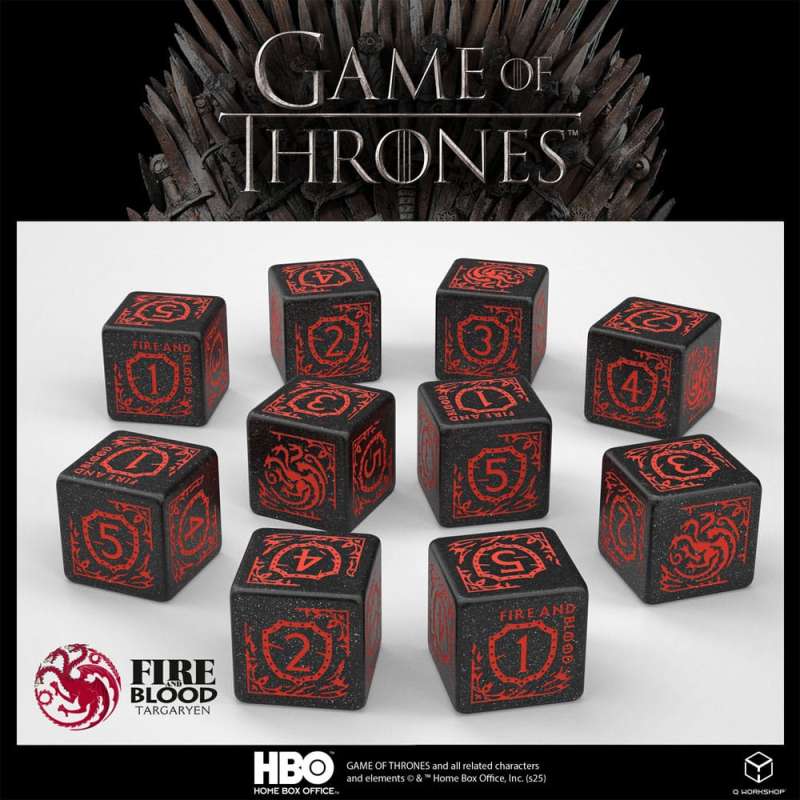 SPOTT-GR Game of Thrones - Σετ Ζαριών Targaryen 10xD6 (Σετ 10 Τεμάχια)