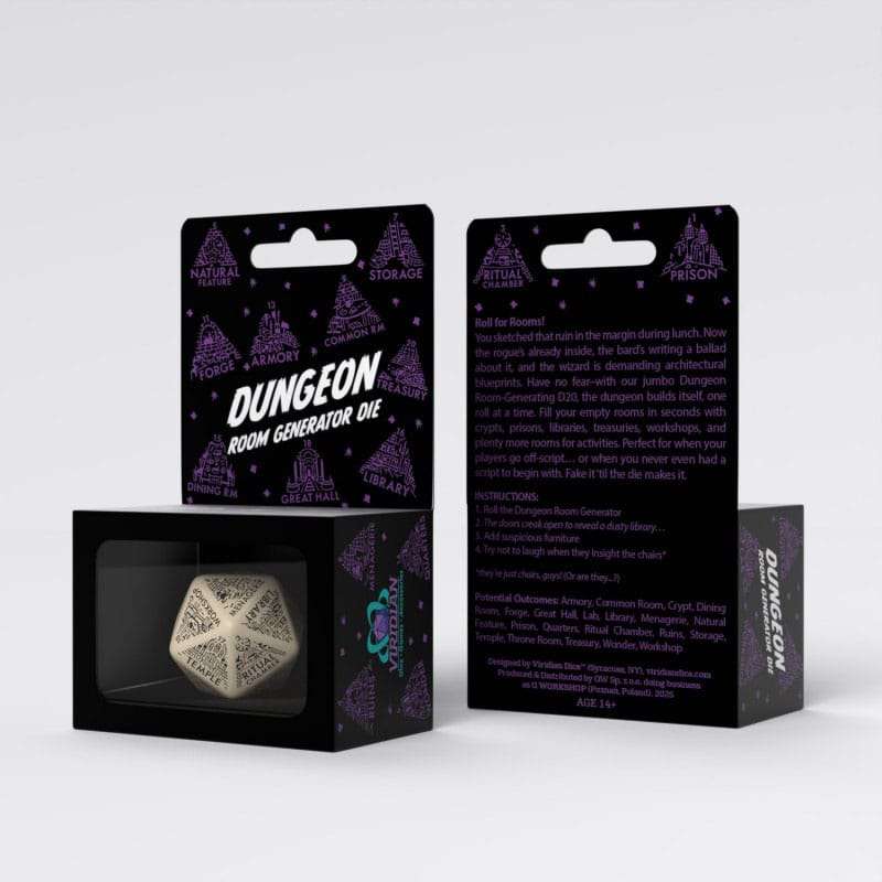 SPOTT-GR Viridian Jumbo - Ζάρι Dungeon Room Generator D20 σε Μπεζ Χρώμα