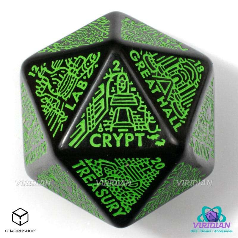 SPOTT-GR Viridian Jumbo - Ζάρι Dungeon Room Generator D20 σε Μαύρο Χρώμα