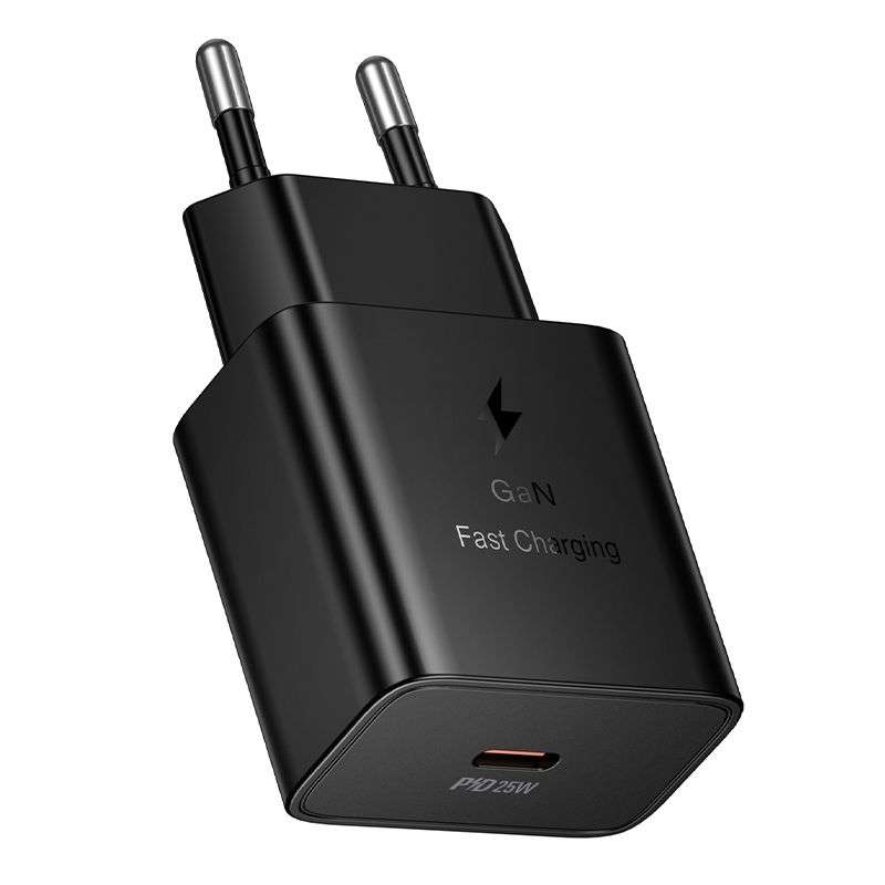 SPOTT-GR Hoco N76 - Φορτιστής με Υποδοχή Type-C (QC PD 25W) σε Μαύρο Χρώμα