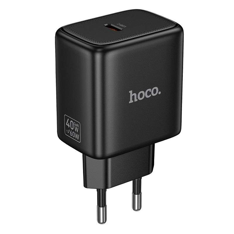 SPOTT-GR Hoco N83 - Φορτιστής GaN με Υποδοχή Type-C (PD AVS 40W Max 60W) σε Μαύρο Χρώμα