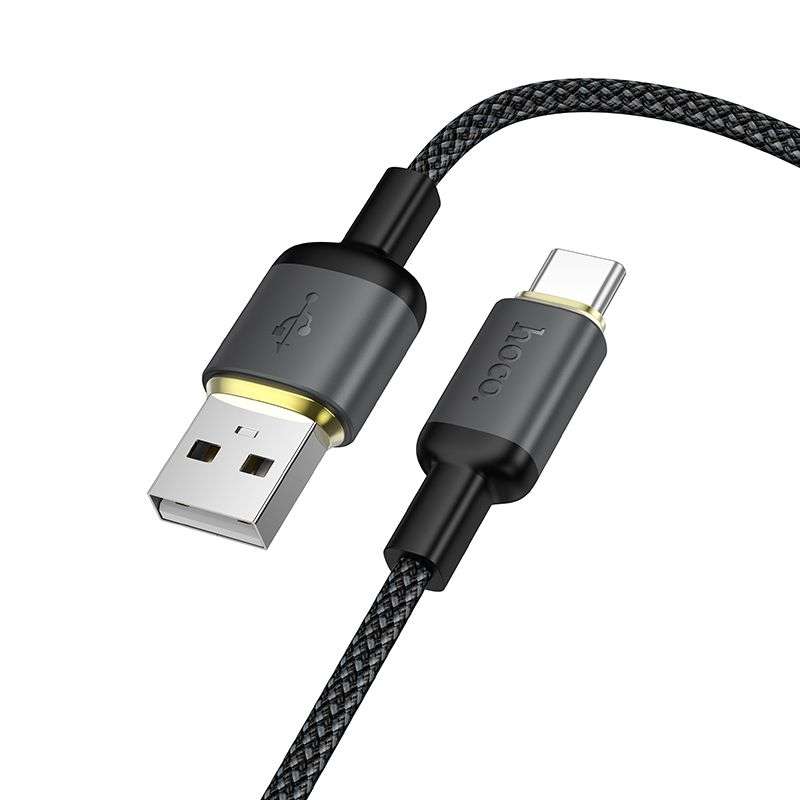 SPOTT-GR Hoco X128 Benefit - Καλώδιο USB-A σε Type-C (3A) 1m σε Μαύρο Χρώμα