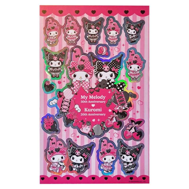SPOTT-GR Sanrio Pink Black Party Series - Πακέτο με Αυτοκόλλητα Kuromi & My Melody