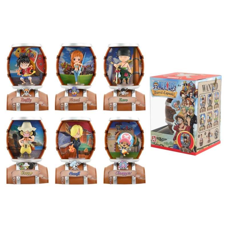 SPOTT-GR One Piece Barrel Capsule - Μίνι Φιγούρες με Ύψος 9cm Blind Box Display (Σετ 6 Τεμάχια)