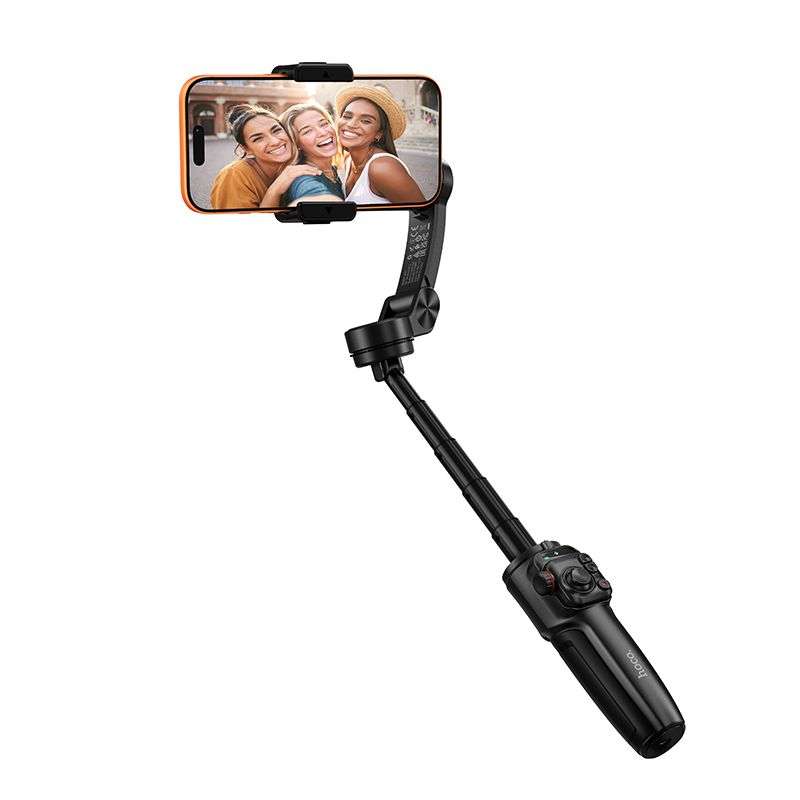 SPOTT-GR Hoco K91 - Gimbal με 3-Axis Σταθεροποιητή και Ασύρματο Χειριστήριο Bluetooth σε Μαύρο Χρώμα