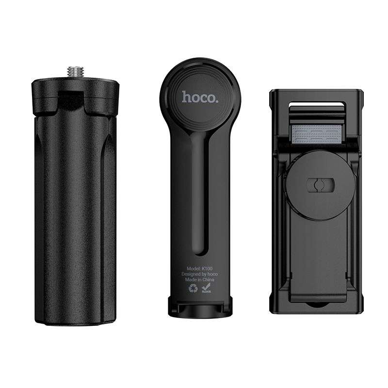 SPOTT-GR Hoco K100 - Selfie Stick με Τρίποδο σε Μαύρο Χρώμα