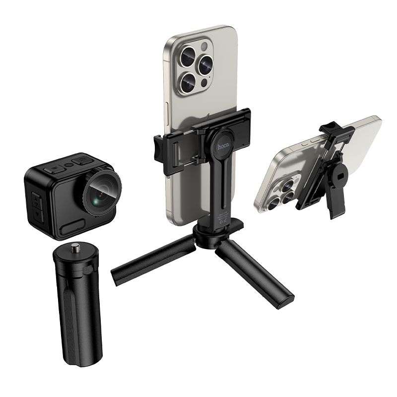 SPOTT-GR Hoco K100 - Selfie Stick με Τρίποδο σε Μαύρο Χρώμα